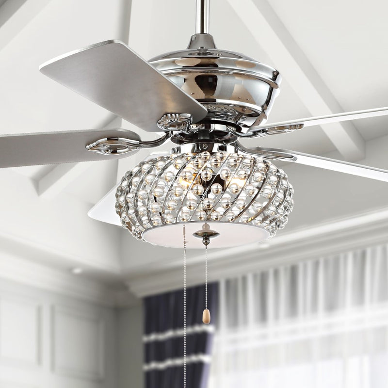 Crista 52" Metal/Wood LED Ceiling Fan - JONATHAN Y