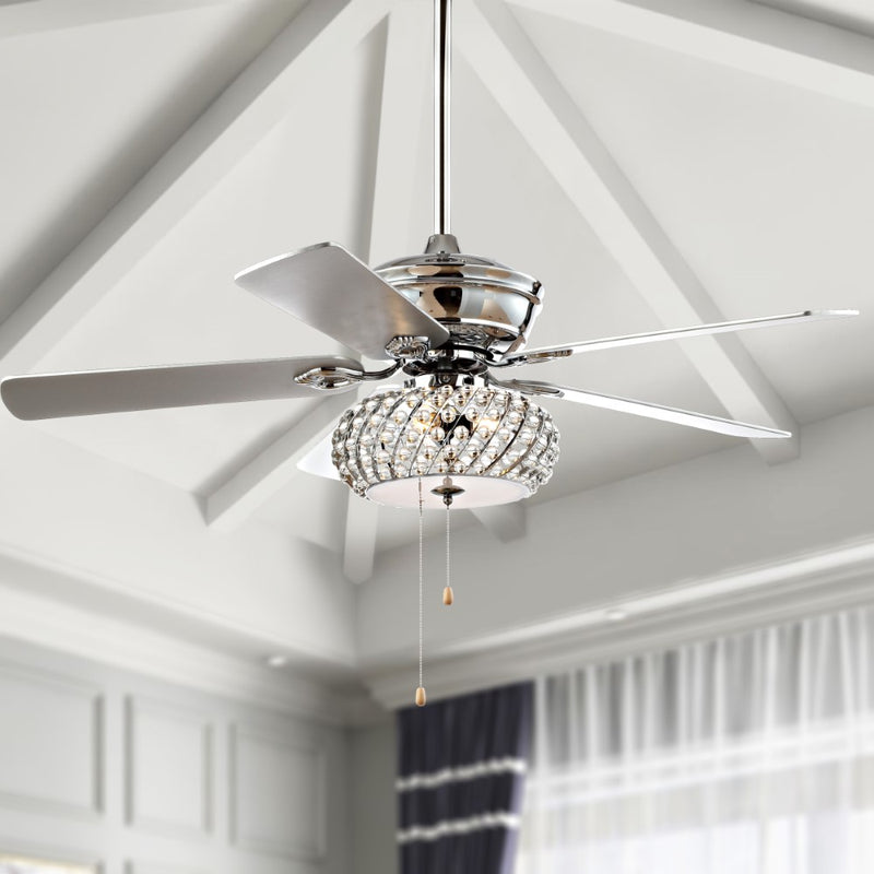 Crista 52" Metal/Wood LED Ceiling Fan - JONATHAN Y