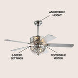 Zara 52" Filigree Metal/Wood LED Ceiling Fan