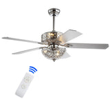 Zara 52" Filigree Metal/Wood LED Ceiling Fan - JONATHAN Y