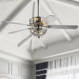 Zara 52" Filigree Metal/Wood LED Ceiling Fan - JONATHAN Y