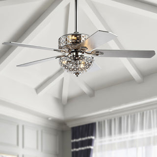 Zara 52" Filigree Metal/Wood LED Ceiling Fan - JONATHAN Y