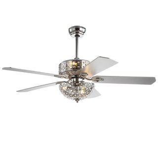 Zara 52" Filigree Metal/Wood LED Ceiling Fan - JONATHAN Y