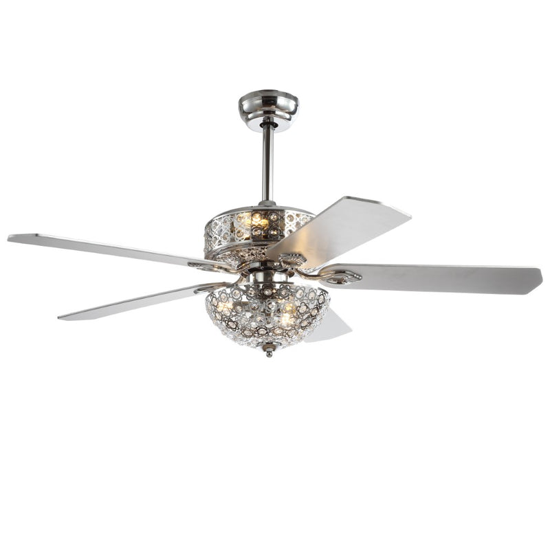 Zara 52" Filigree Metal/Wood LED Ceiling Fan - JONATHAN Y