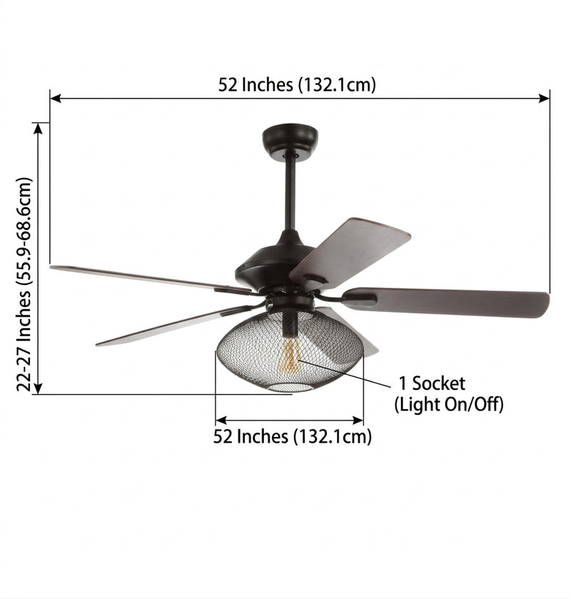 Clift 52" Mid-century LED Ceiling Fan With Remote Oil Rubbed Bronze / 1 Socket – DIM