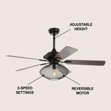 Clift 52" Mid-century LED Ceiling Fan With Remote