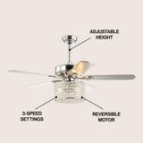 Brandy 52" Crystal Prism Drum LED Ceiling Fan With Remote