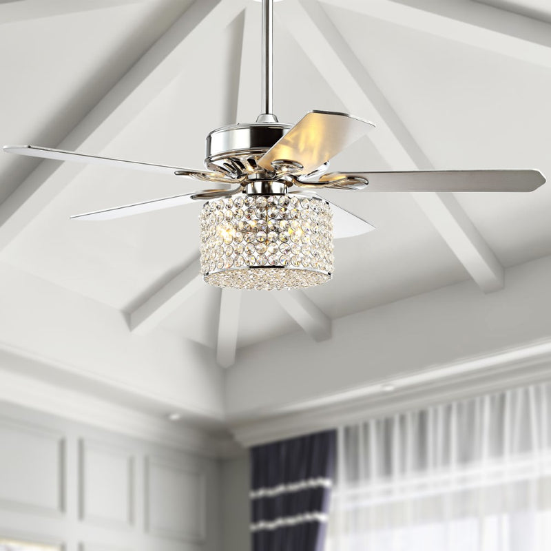 Brandy 52" Crystal Prism Drum LED Ceiling Fan With Remote - JONATHAN Y