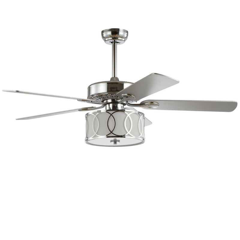 Circe 52" Transitional Glam Drum Shade LED Ceiling Fan With Remote - JONATHAN Y