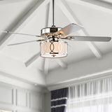 Circe 52" Transitional Glam Drum Shade LED Ceiling Fan With Remote - JONATHAN Y