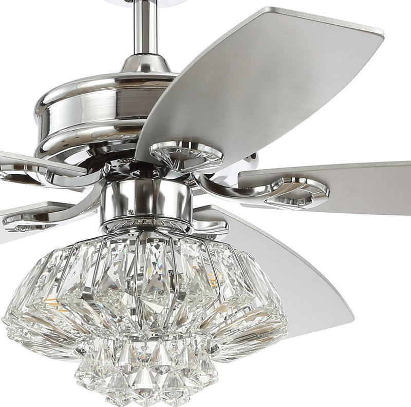 Kate 48" Glam Crystal Drum LED Ceiling Fan With Remote - JONATHAN Y