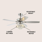 Kate 48" Glam Crystal Drum LED Ceiling Fan With Remote