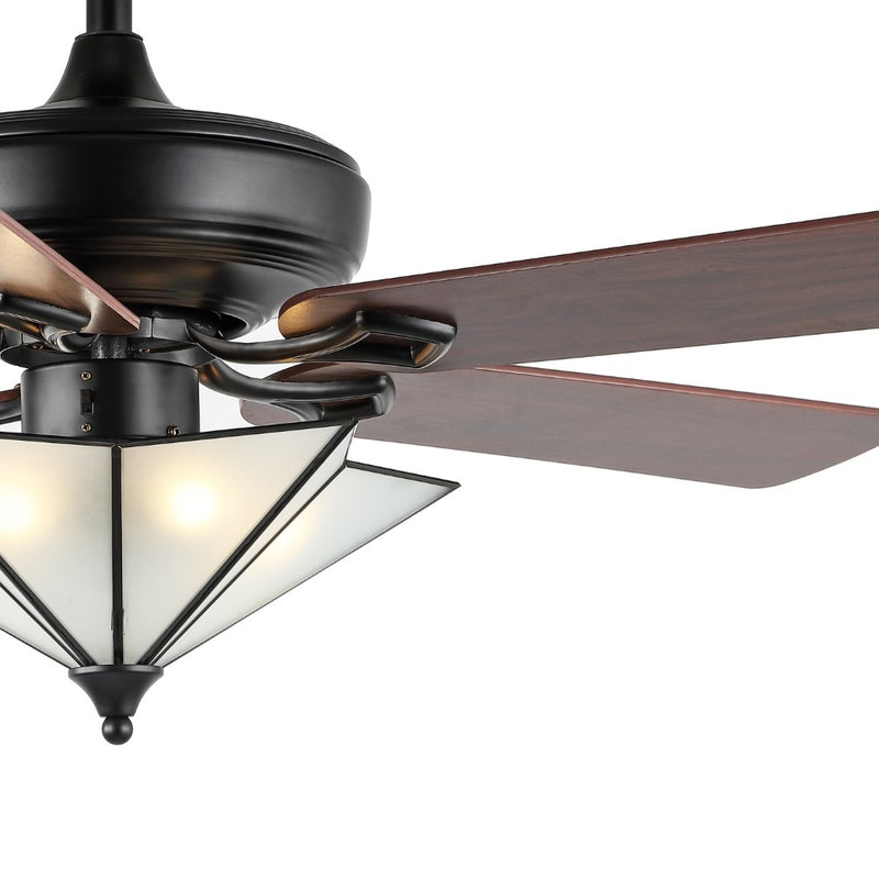 Moravia 52" Farmhouse Rustic Iron Star Shade LED Ceiling Fan With Remote - JONATHAN Y