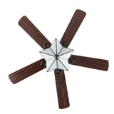 Moravia 52" Farmhouse Rustic Iron Star Shade LED Ceiling Fan With Remote - JONATHAN Y