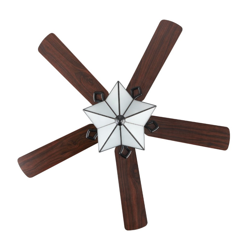 Moravia 52" Farmhouse Rustic Iron Star Shade LED Ceiling Fan With Remote - JONATHAN Y