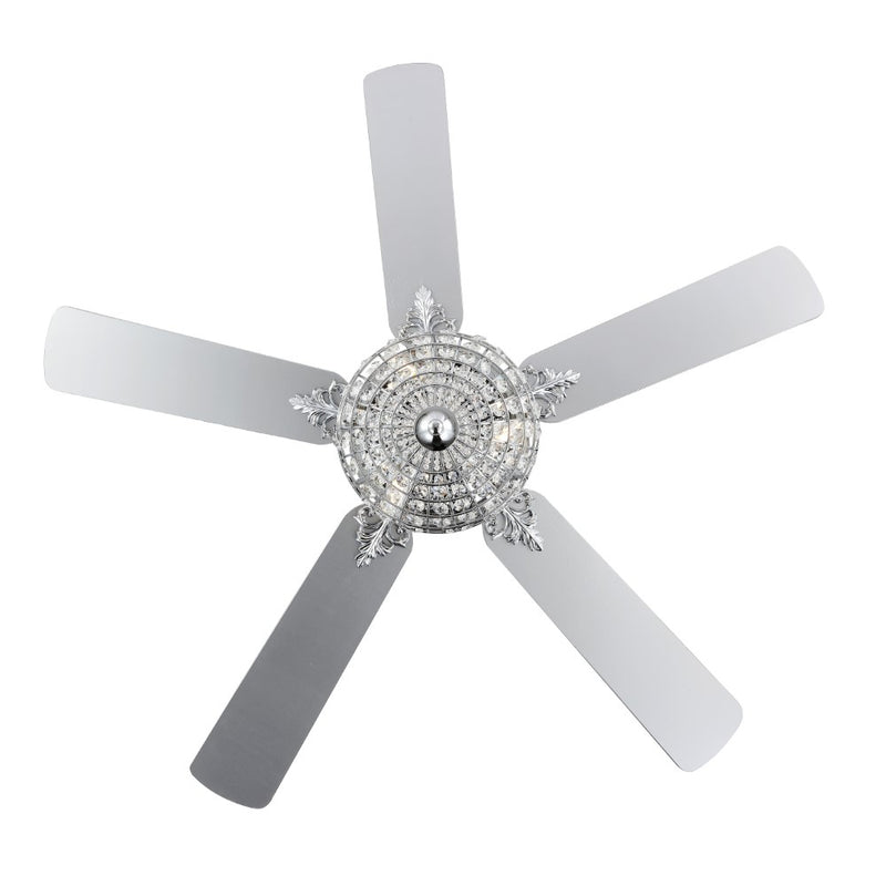 Mandy 52" Glam Classic Crystal Dome Shade LED Ceiling Fan With Remote - JONATHAN Y