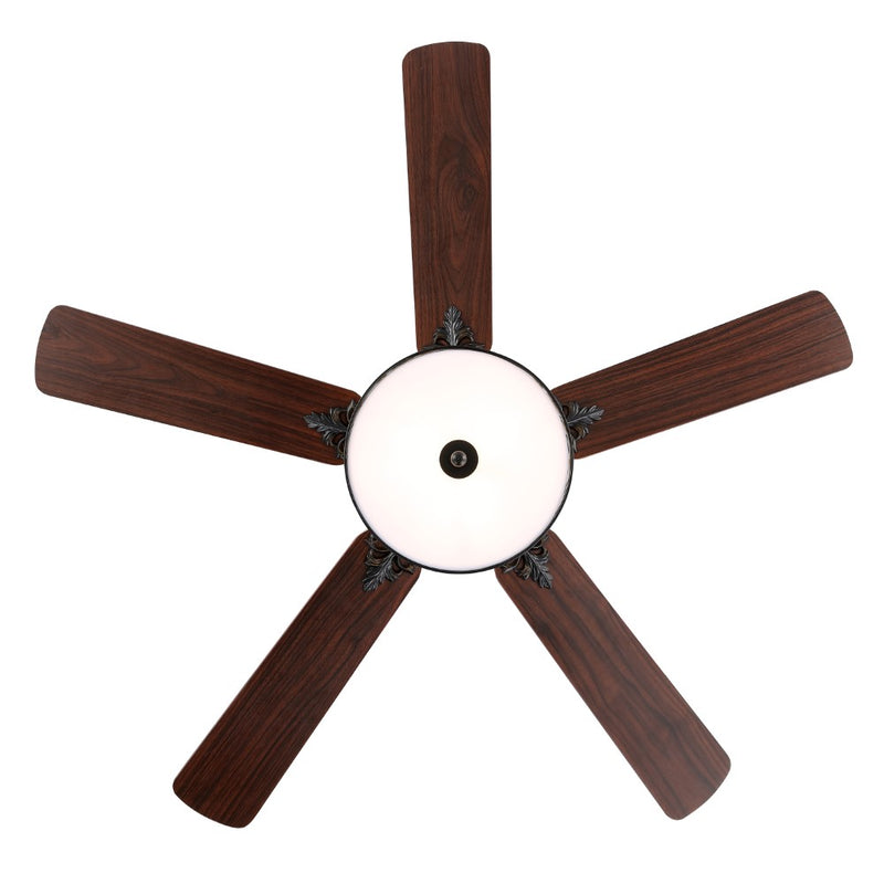 Paolo 52" Farmhouse Industrial Iron Scroll Drum Shade LED Ceiling Fan With Remote - JONATHAN Y