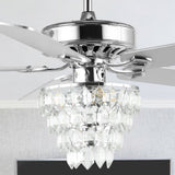 Mindy 52" Glam Modern Crystal Shade LED Ceiling Fan With Remote - JONATHAN Y
