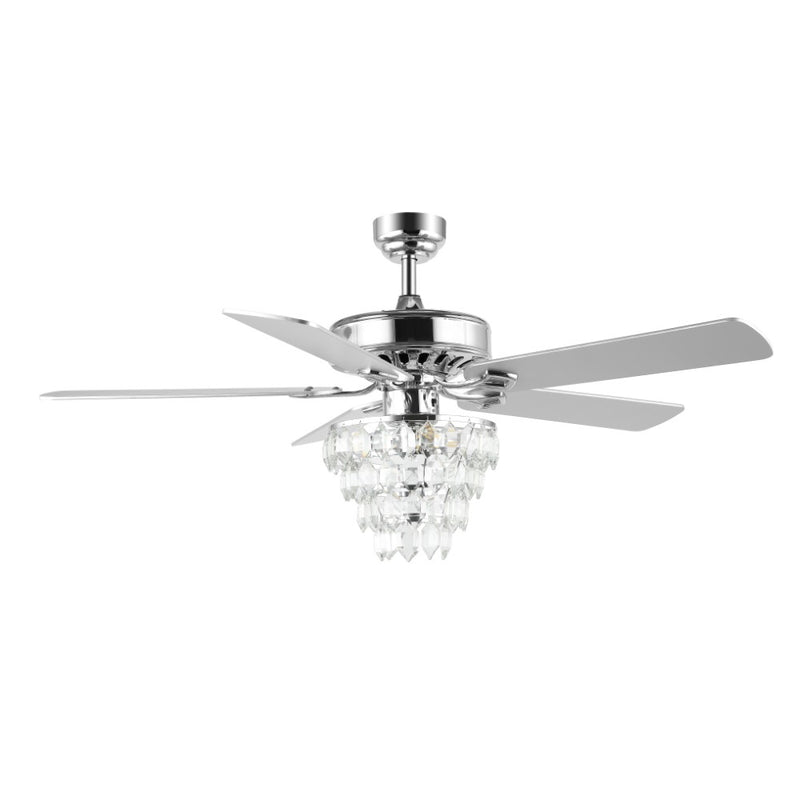 Mindy 52" Glam Modern Crystal Shade LED Ceiling Fan With Remote - JONATHAN Y