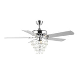Mindy 52" Glam Modern Crystal Shade LED Ceiling Fan With Remote - JONATHAN Y