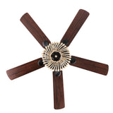 Opal 52" Farmhouse Rustic Wood Bead Shade LED Ceiling Fan With Remote - JONATHAN Y