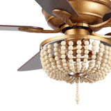 Erin 52"  Rustic Farmhouse Iron/Wood Bead Mobile-App/Remote-Controlled LED Ceiling Fan - JONATHAN Y