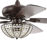 Joanna 52" Bronze Crystal LED Ceiling Fan With Remote - JONATHAN Y