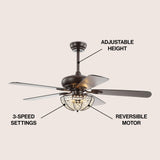 Joanna 52" Bronze Crystal LED Ceiling Fan With Remote