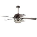 Joanna 52" Bronze Crystal LED Ceiling Fan With Remote - JONATHAN Y