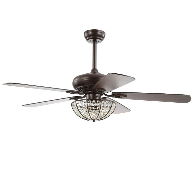 Joanna 52" Bronze Crystal LED Ceiling Fan With Remote - JONATHAN Y