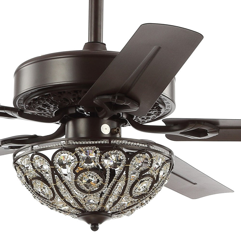 Ali 48" Wrought Iron LED Ceiling Fan With Remote - JONATHAN Y