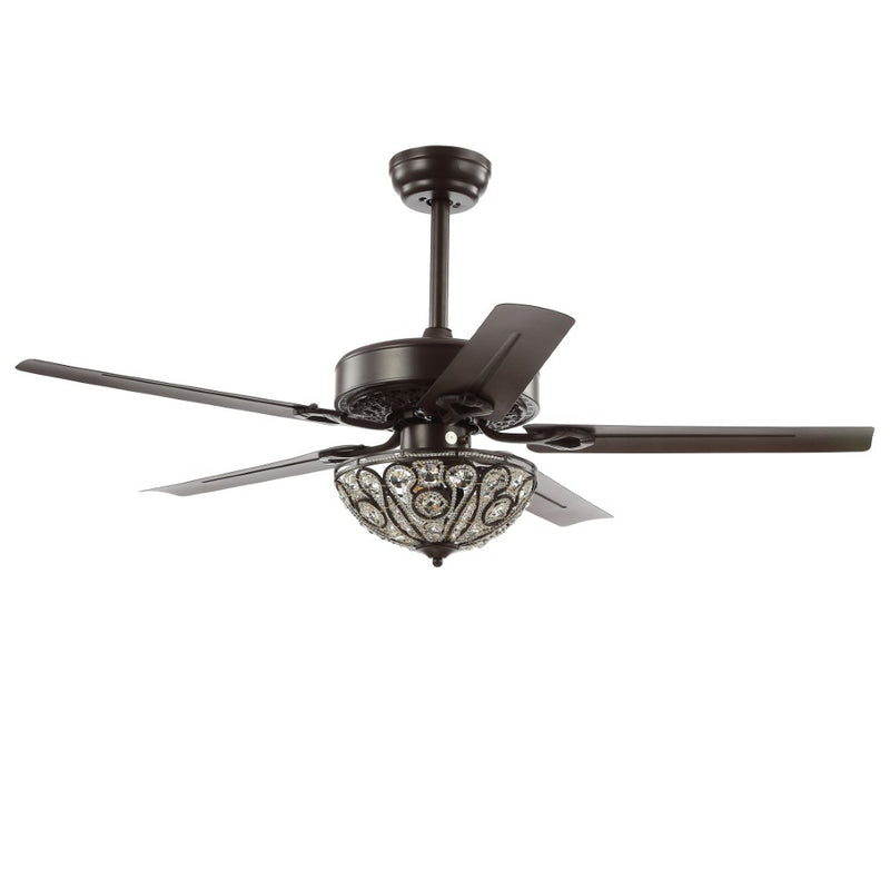 Ali 48" Wrought Iron LED Ceiling Fan With Remote - JONATHAN Y