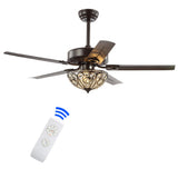 Ali 48" Wrought Iron LED Ceiling Fan With Remote - JONATHAN Y