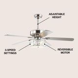 Mandy 52" Crystal Prism Drum LED Ceiling Fan With Remote