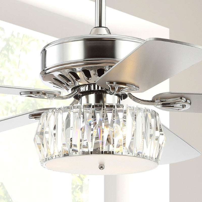 Mandy 52" Crystal Prism Drum LED Ceiling Fan With Remote - JONATHAN Y