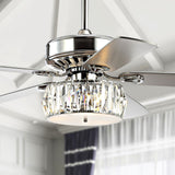 Mandy 52" Crystal Prism Drum LED Ceiling Fan With Remote - JONATHAN Y