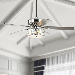 Mandy 52" Crystal Prism Drum LED Ceiling Fan With Remote - JONATHAN Y