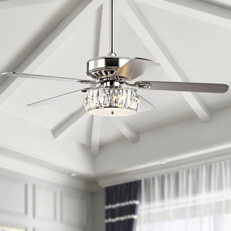 Mandy 52" Crystal Prism Drum LED Ceiling Fan With Remote - JONATHAN Y