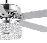 Kristie 52" Crystal/Metal Modern Glam Drum LED Ceiling Fan With Remote - JONATHAN Y