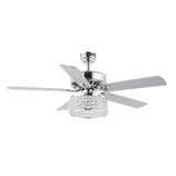 Kristie 52" Crystal/Metal Modern Glam Drum LED Ceiling Fan With Remote - JONATHAN Y