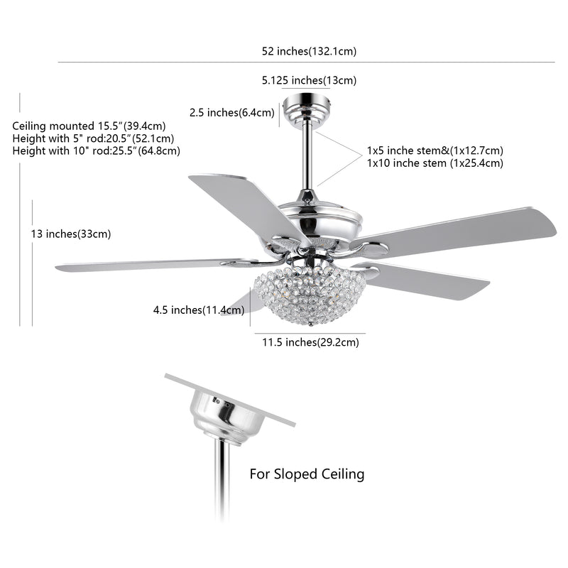 Cammy 52" Traditional Transitional Iron LED CEILING FAN - JONATHAN Y