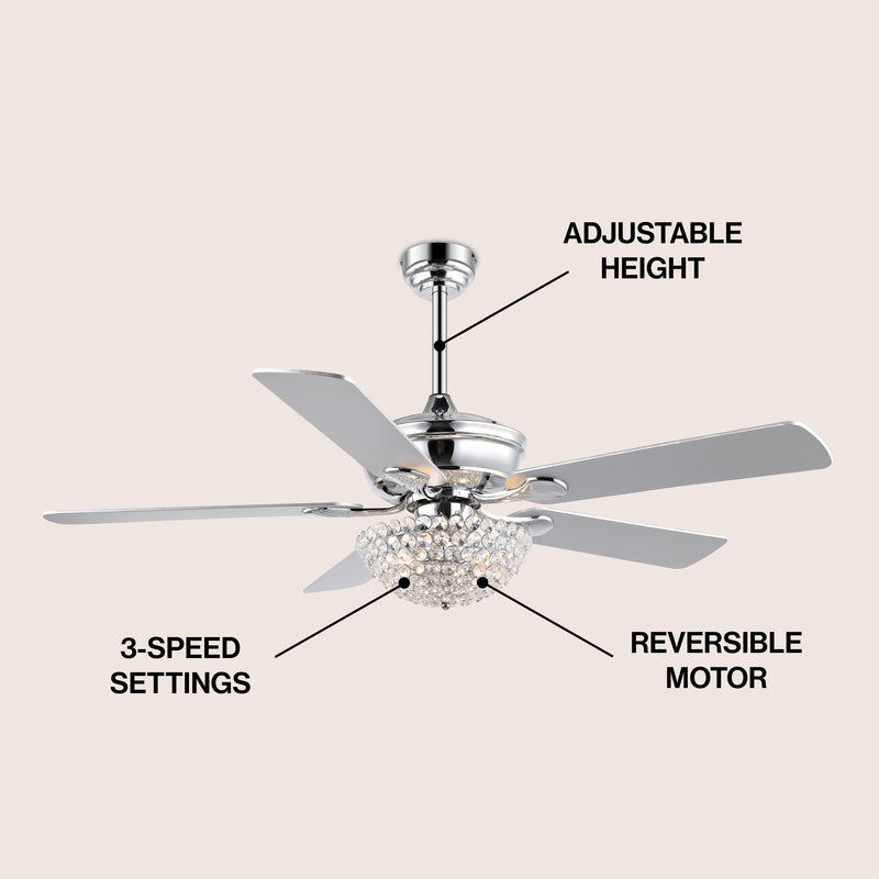 Cammy 52" Traditional Transitional Iron LED CEILING FAN