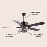 Cammy 52" Traditional Transitional Iron LED CEILING FAN