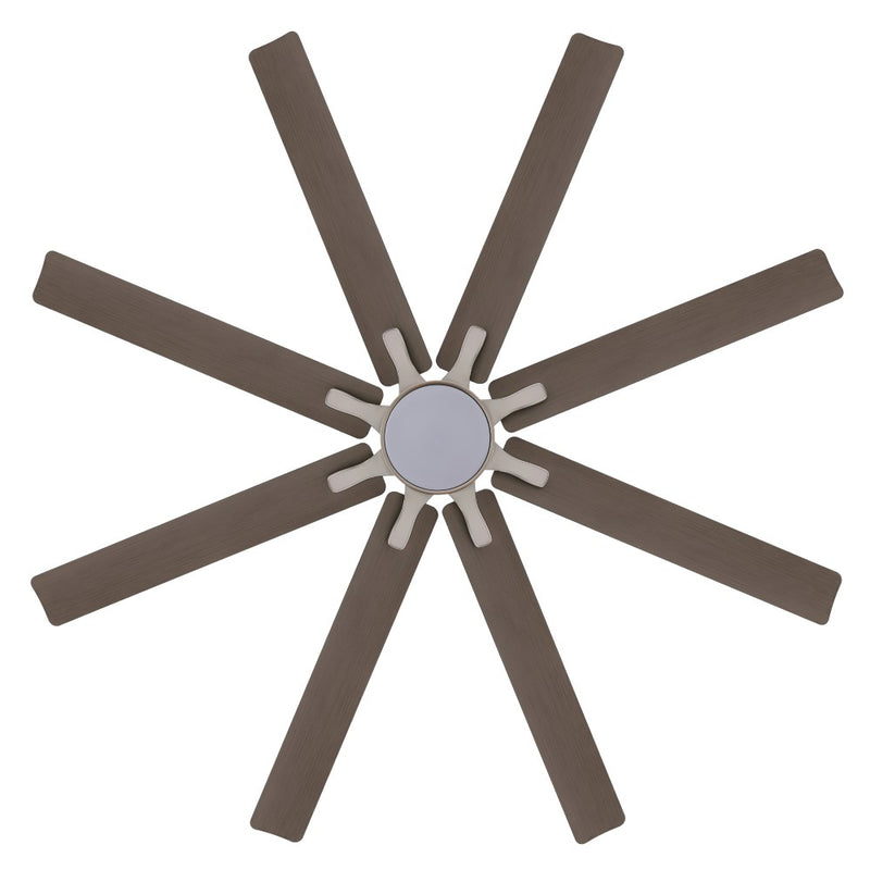 Octo 66" Contemporary Industrial Iron/Plastic Mobile-App/Remote-Controlled 6-Speed Ceiling Fan with Integrated LED Light - JONATHAN Y