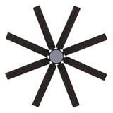 Octo 66" Contemporary Industrial Iron/Plastic Mobile-App/Remote-Controlled 6-Speed Ceiling Fan with Integrated LED Light