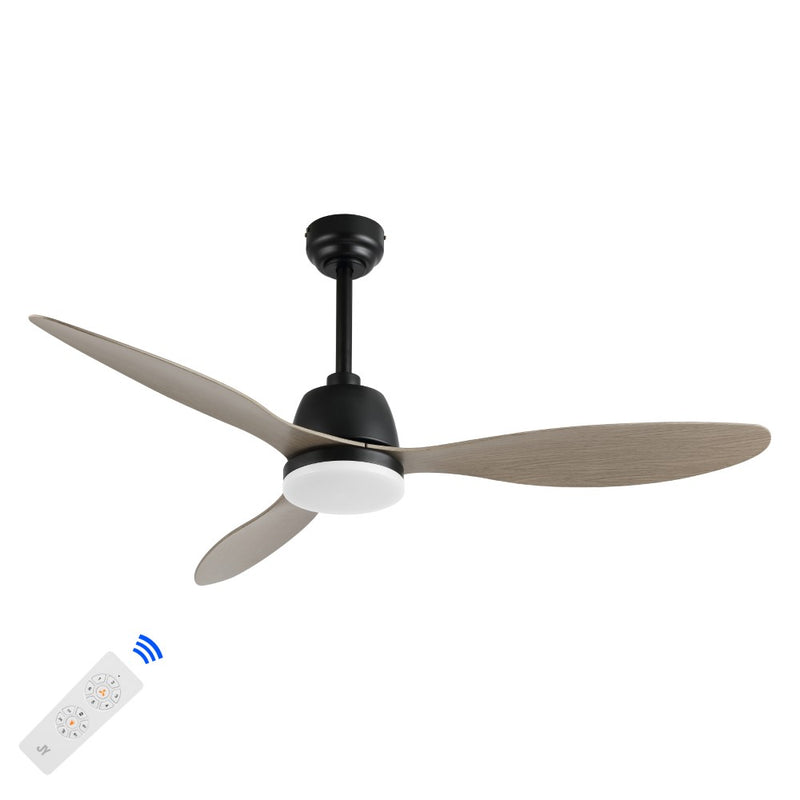 Audie 52" Classic Industrial Iron/Plastic Mobile-App/Remote-Controlled 6-Speed Propeller Integrated LED Ceiling Fan - JONATHAN Y