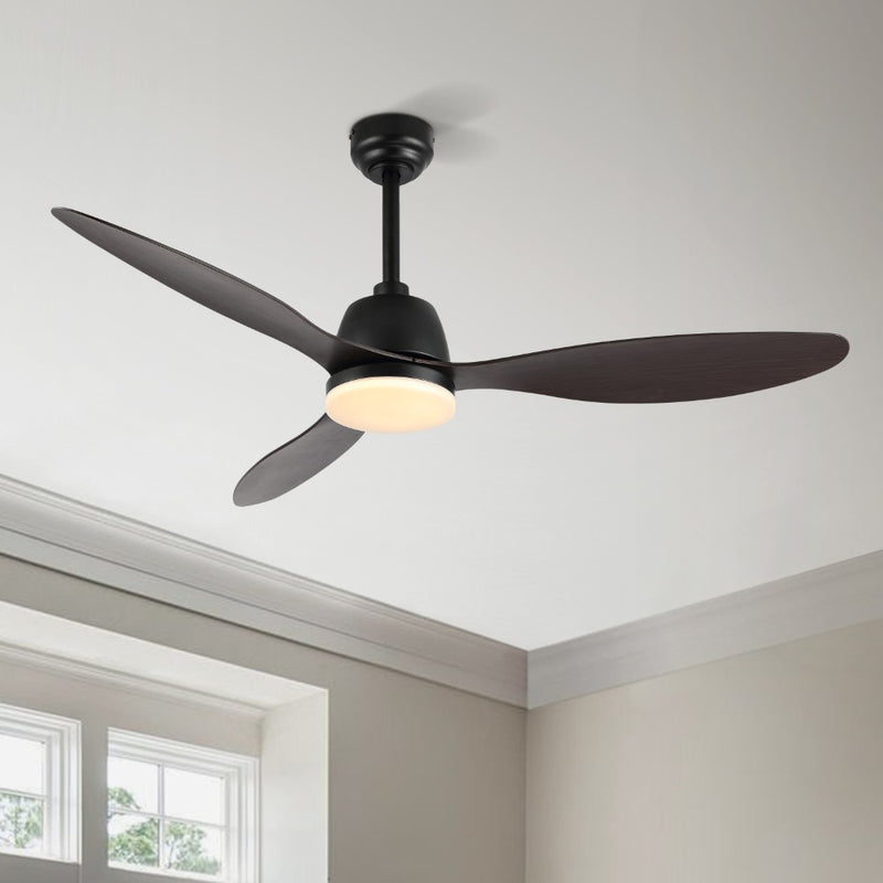 Audie 52" Classic Industrial Iron/Plastic Mobile-App/Remote-Controlled 6-Speed Propeller Integrated LED Ceiling Fan