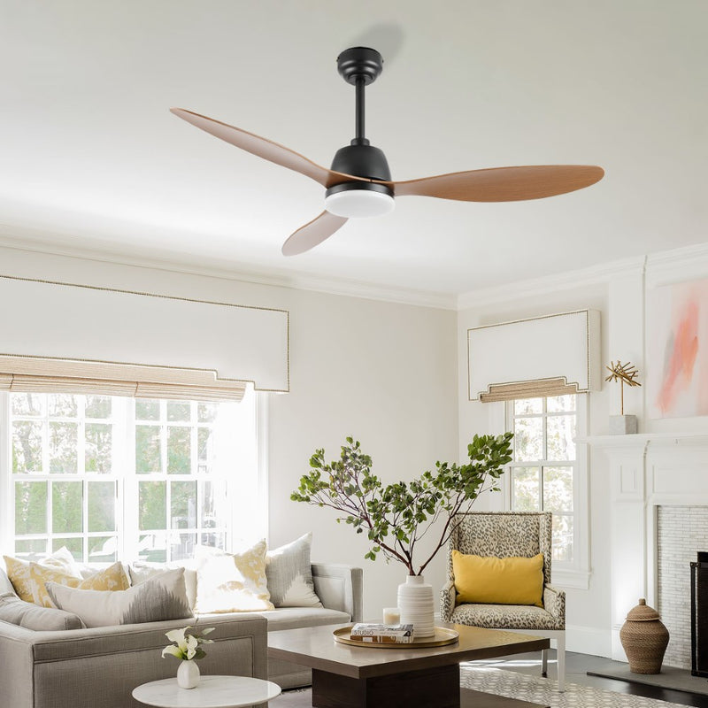 Audie 52" Classic Industrial Iron/Plastic Mobile-App/Remote-Controlled 6-Speed Propeller Integrated LED Ceiling Fan