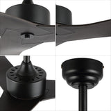 Aldrin 50" Modern Minimalist Iron/Plastic Mobile-App/Remote-Controlled 6-Speed Razor Ceiling Fan - JONATHAN Y