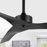Aldrin 50" Modern Minimalist Iron/Plastic Mobile-App/Remote-Controlled 6-Speed Razor Ceiling Fan - JONATHAN Y